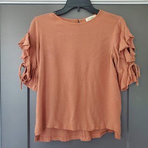 Boutique lightweight ruffle sleeve summer blouse